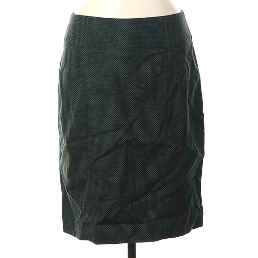 Worthington Green Pencil Skirt 8 - Polka Dot Knee Length
